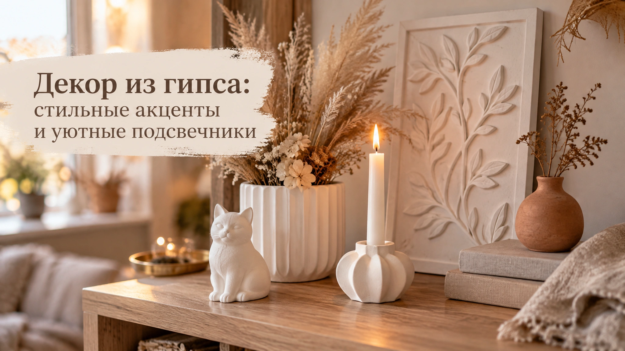 Декор из гипса: стильные акценты для интерьера и уютные подсвечники